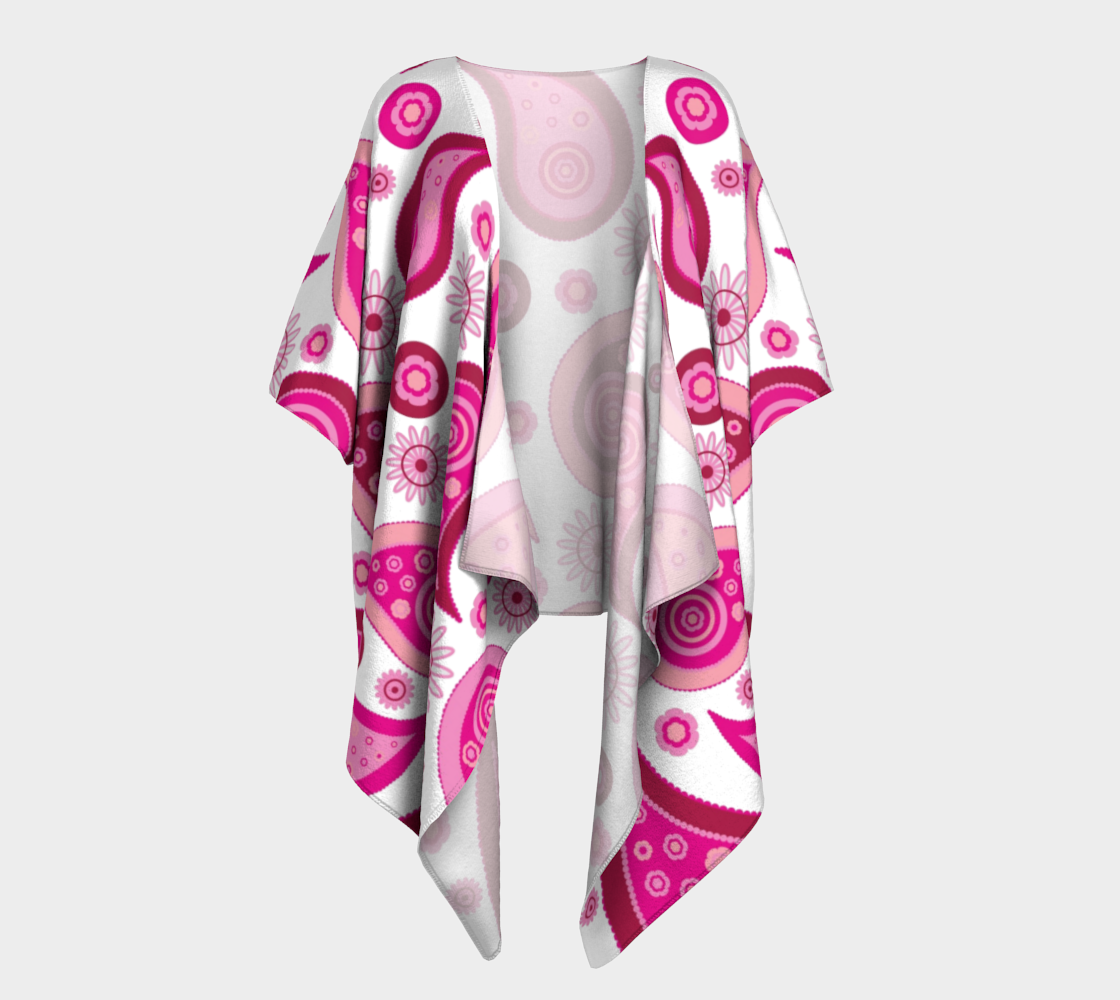pink paisley draped kimono preview #1