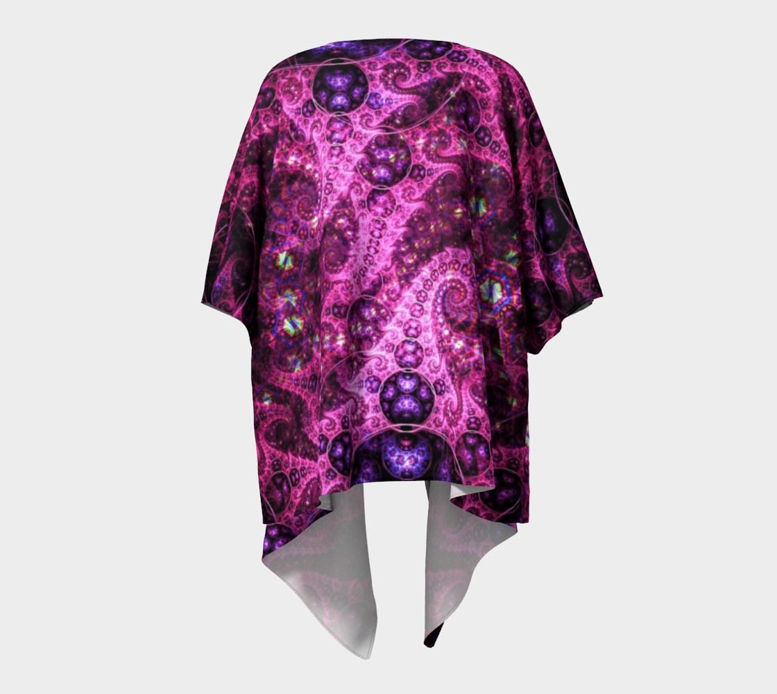 pink fractal draped kimono preview #4