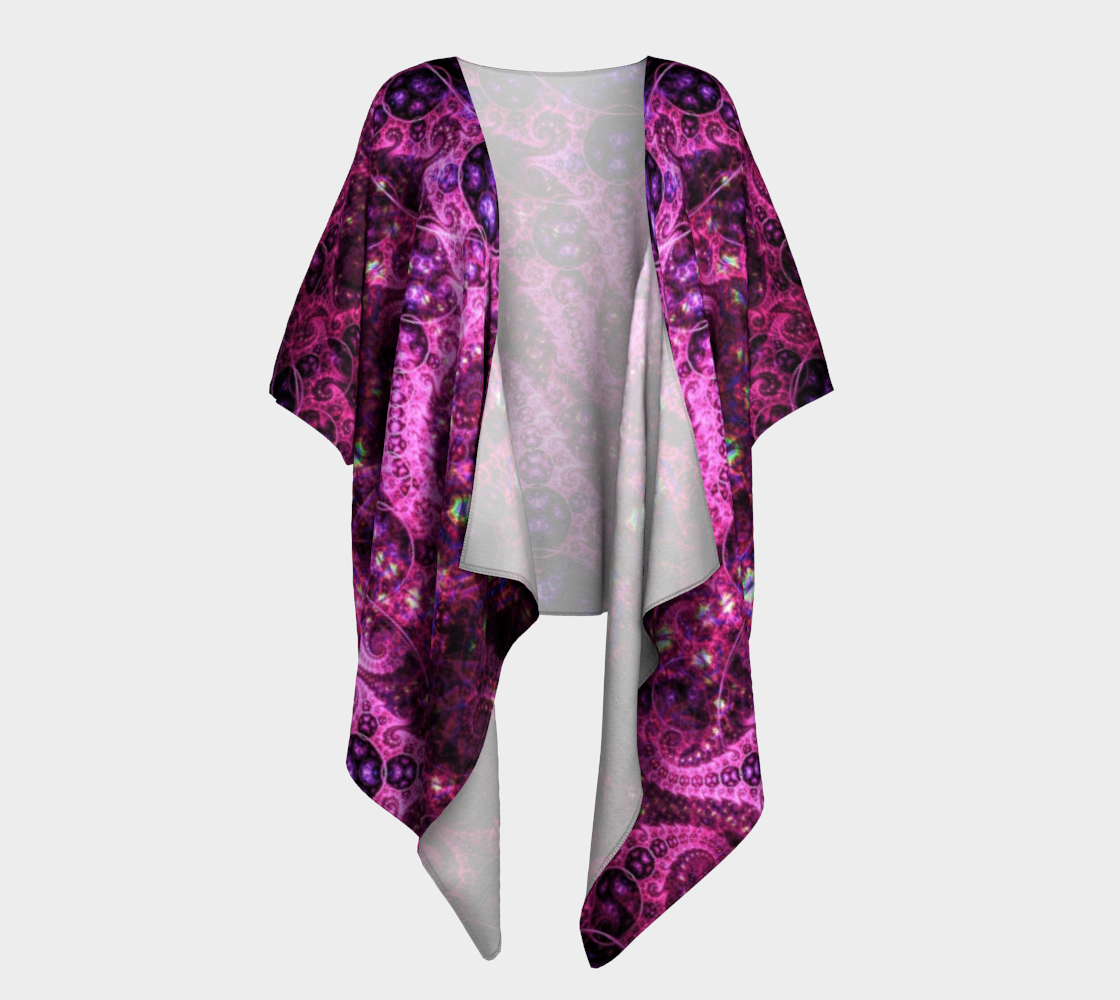pink fractal draped kimono preview #1