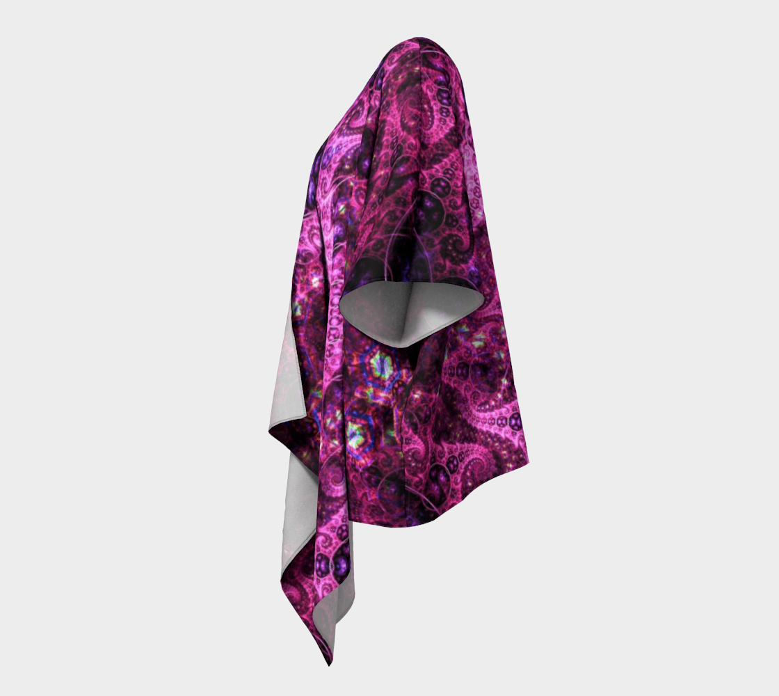 pink fractal draped kimono preview #2