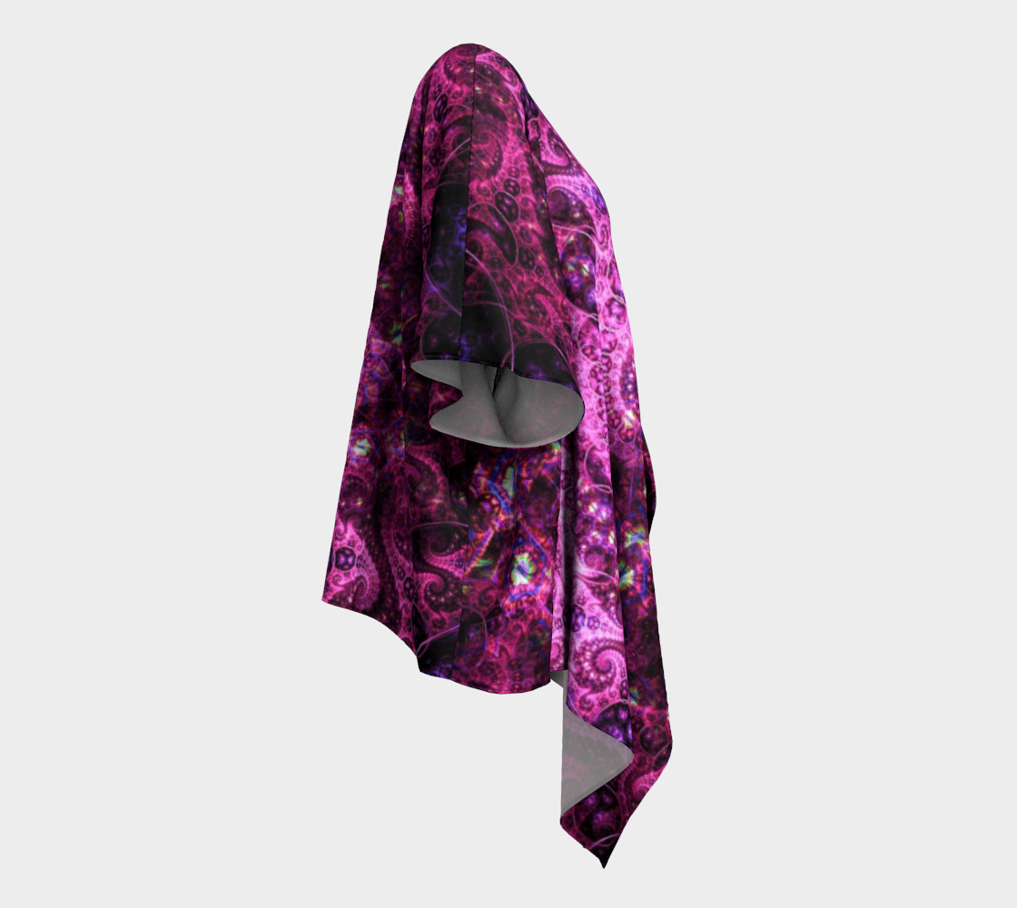 pink fractal draped kimono preview #3