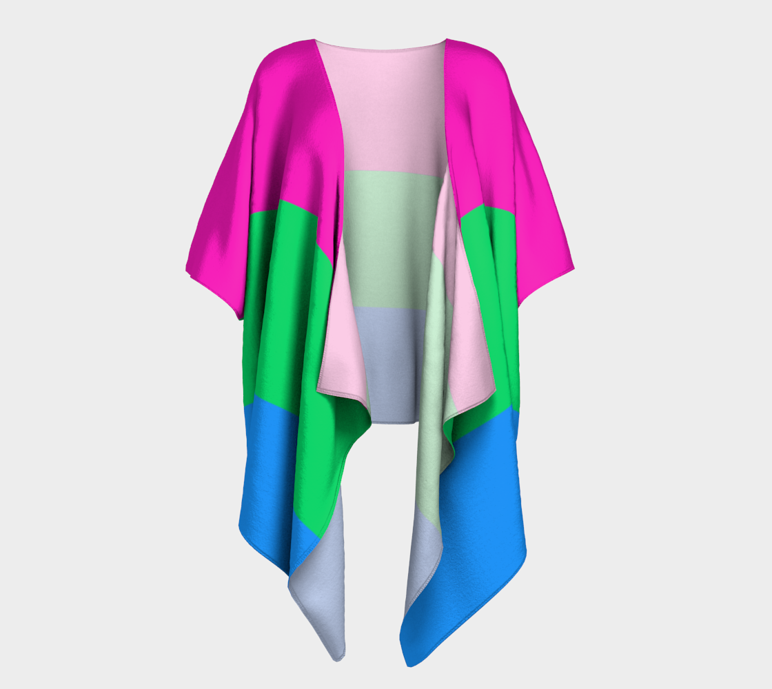 polysexual LGBTQ+ pride flag draped kimono 3D preview
