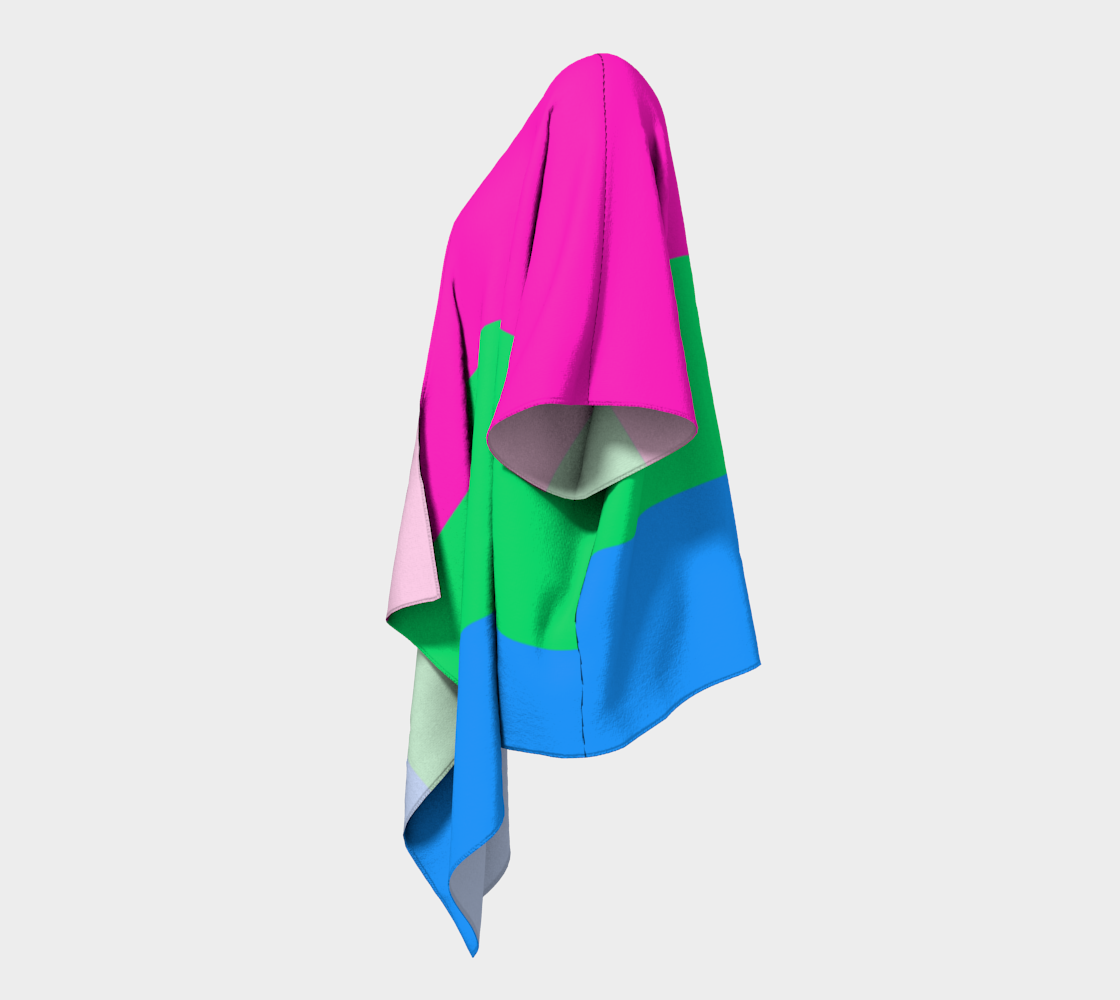 polysexual LGBTQ+ pride flag draped kimono preview #2