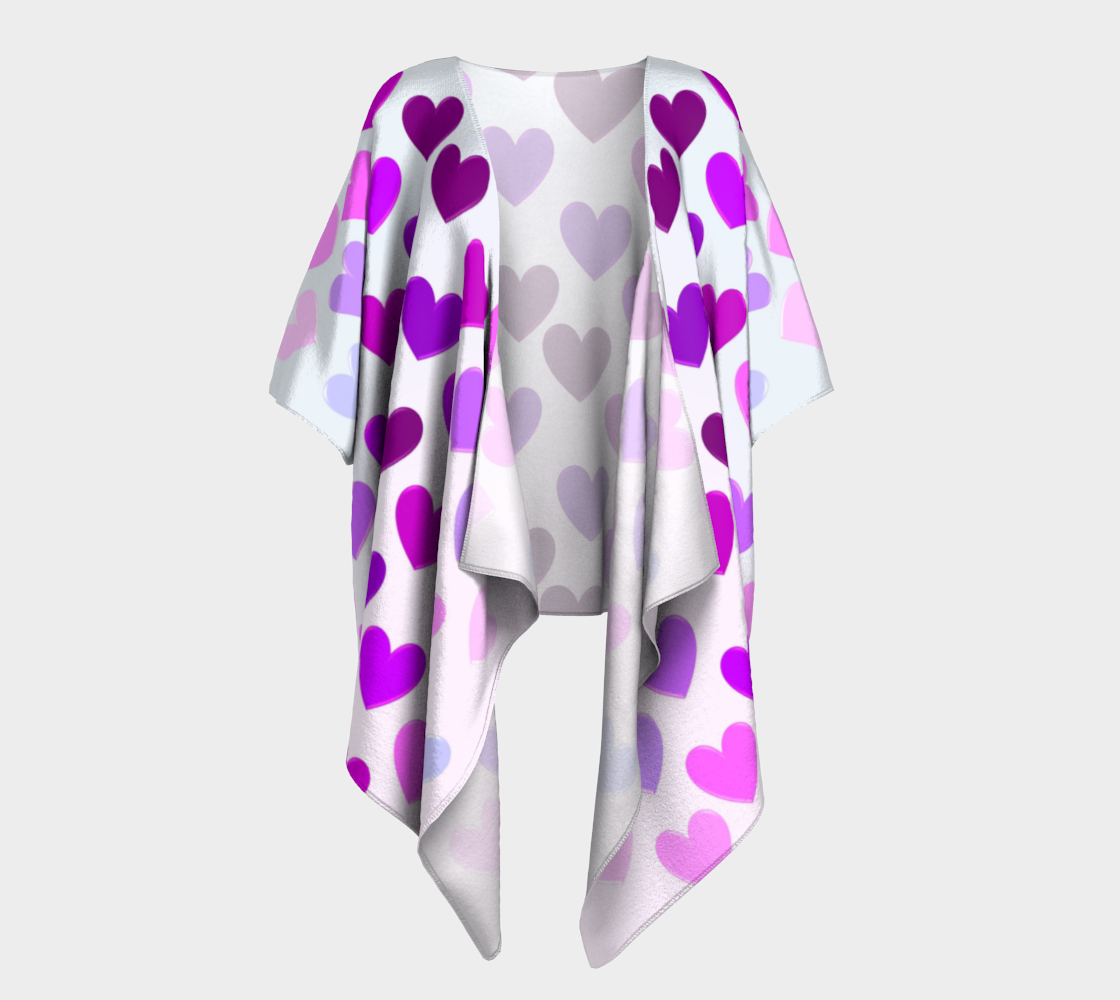 Aperçu de purple fade hearts draped kimono