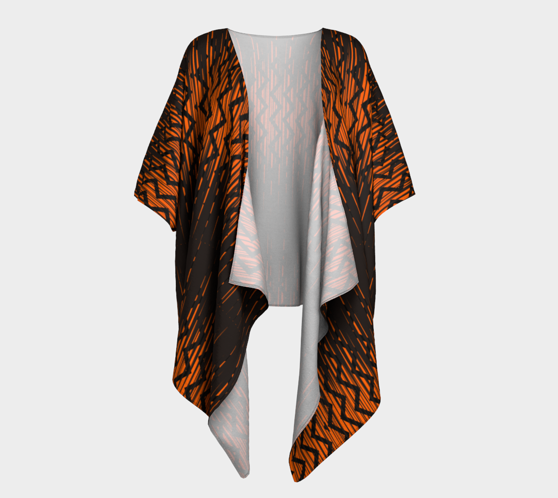 Orange Zigzag Tiger Draped Kimono preview