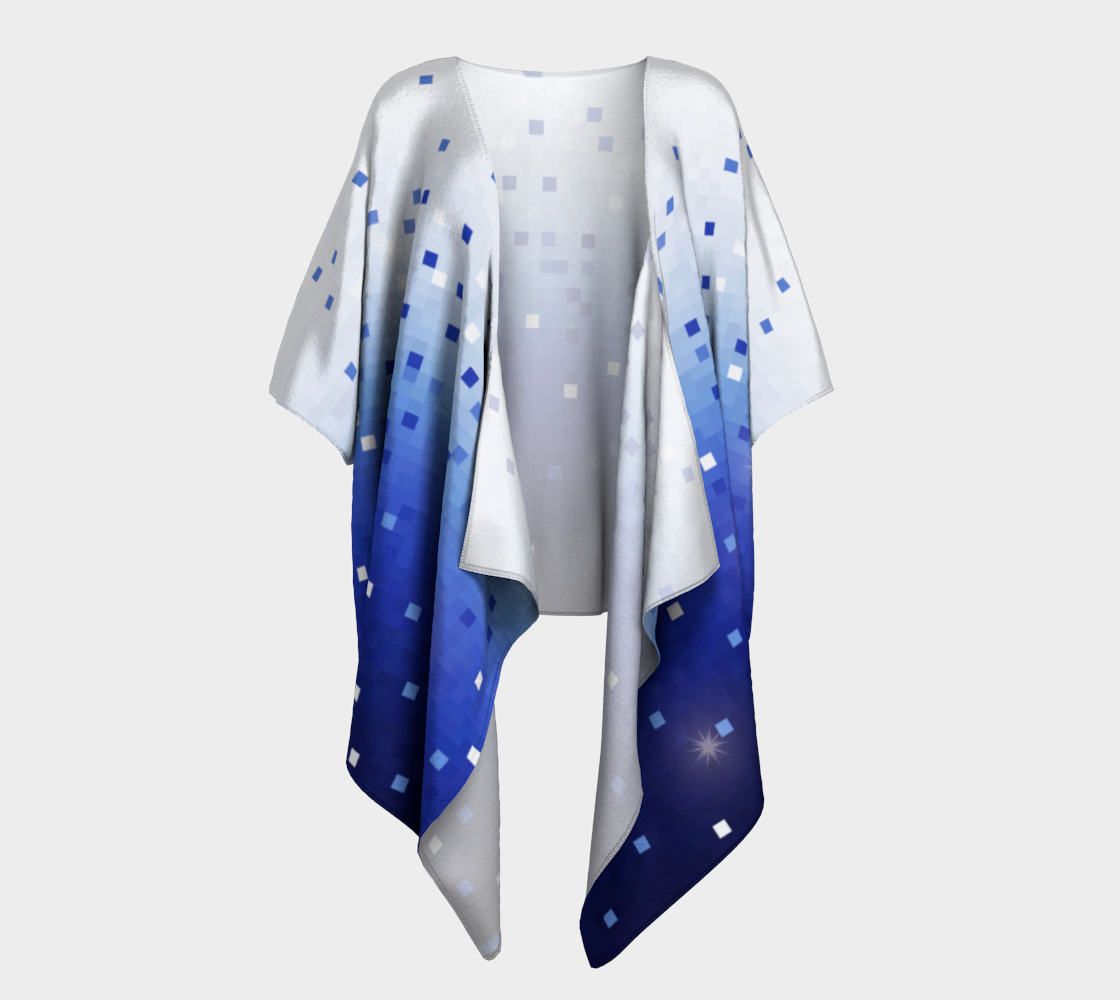 Aperçu de Blue Square Confetti Draped Kimono