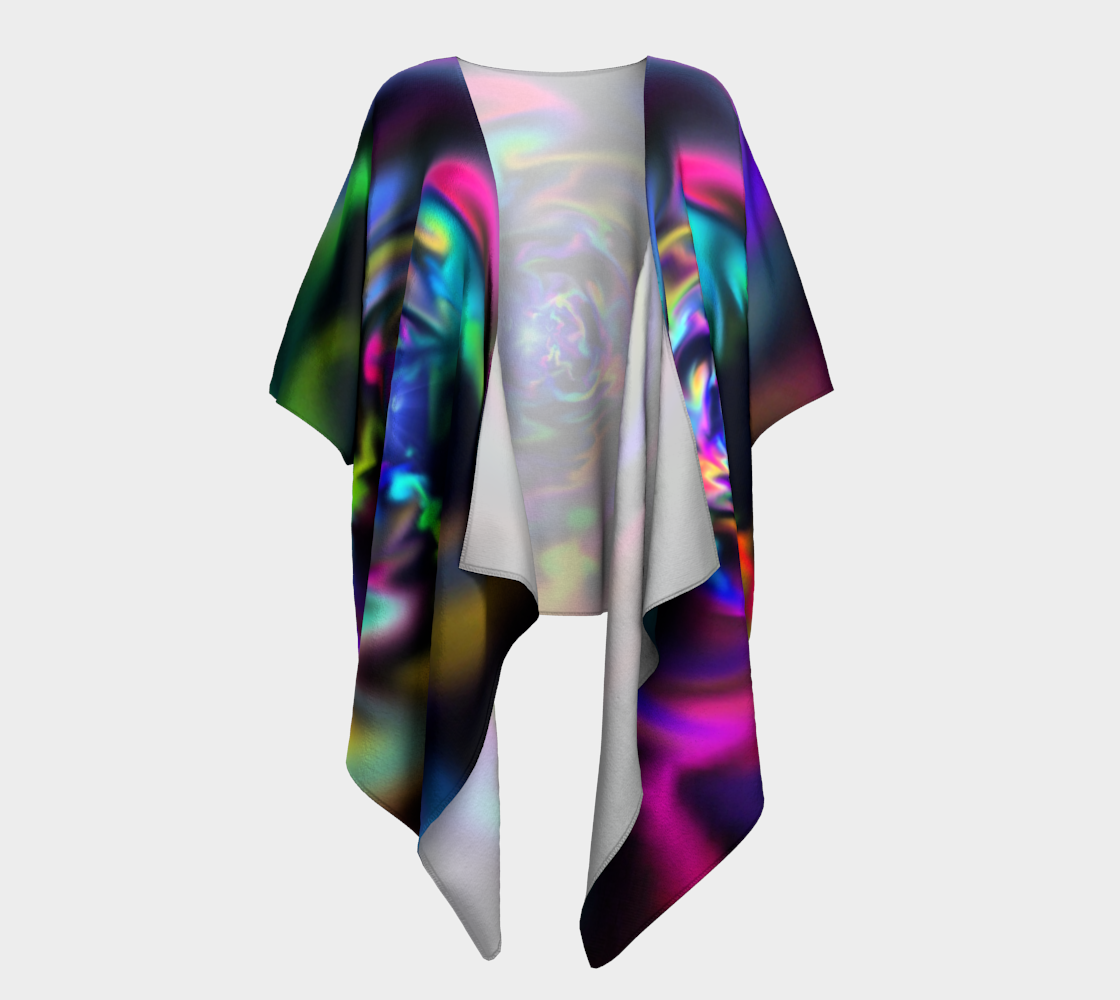 Soft Blend Color Wheel Draped Kimono 3D preview