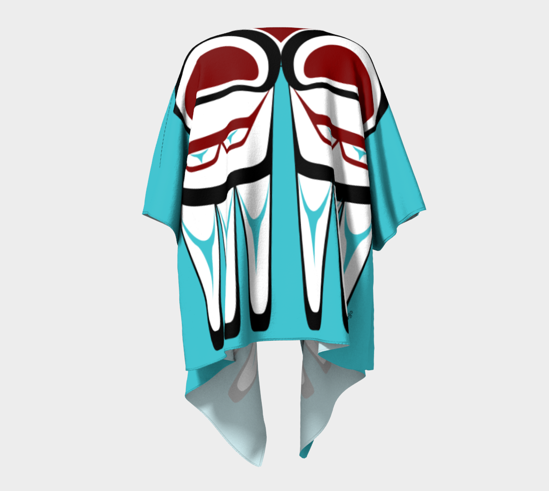 Tlingit Eagle Draped Kimono Teal preview #4
