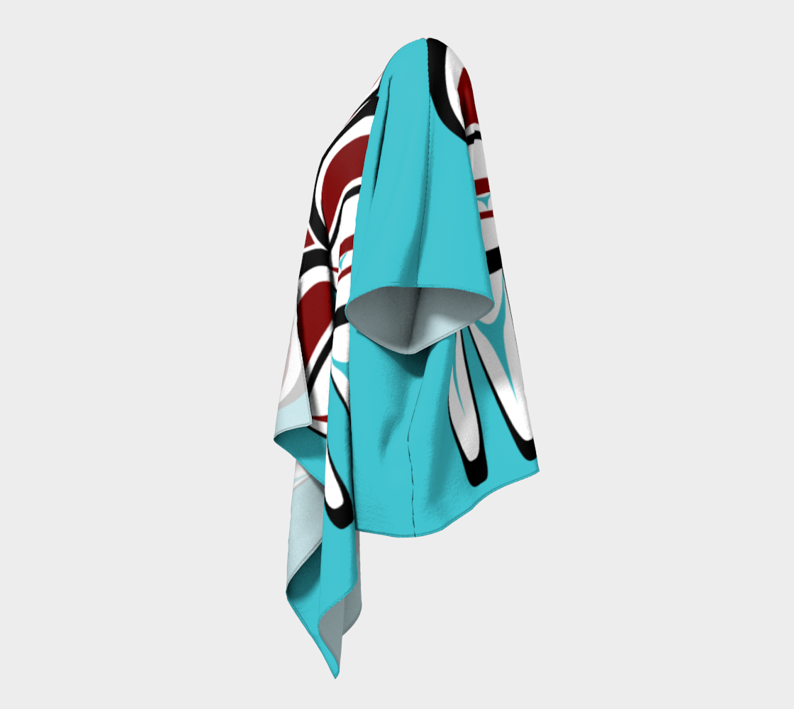 Tlingit Eagle Draped Kimono Teal preview #2
