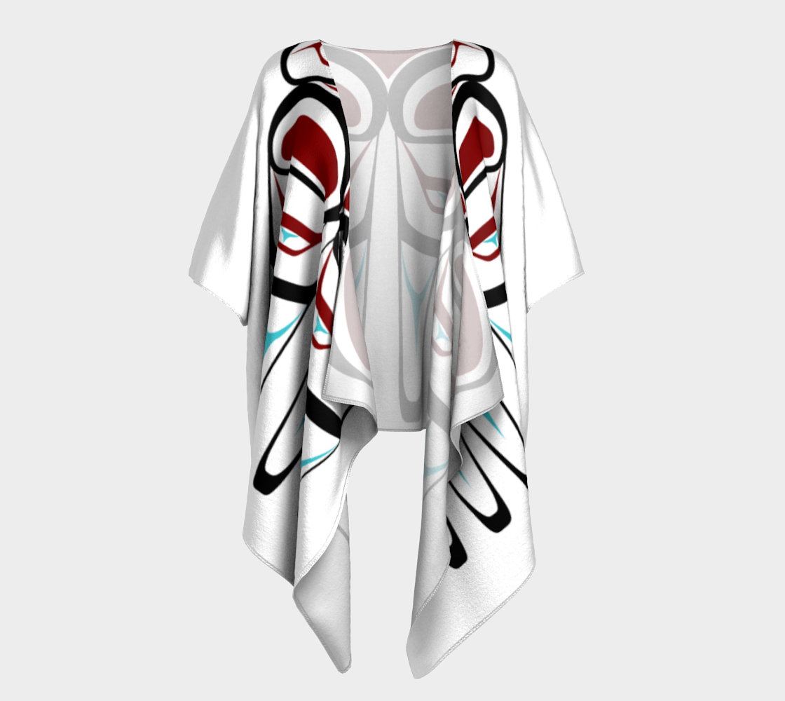 Tlingit Eagle Draped Kimono White preview