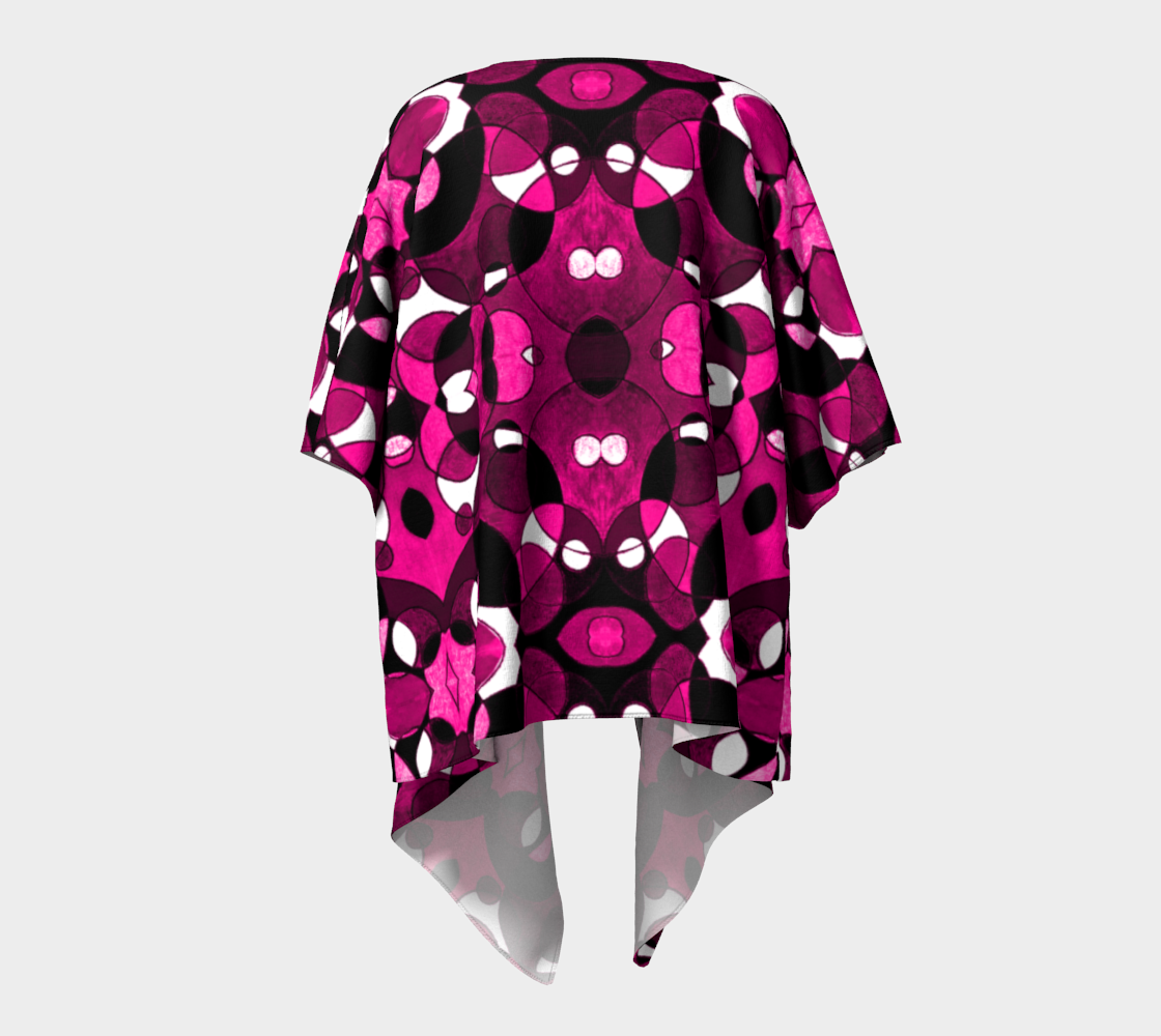 Dark Magenta Draped Kimono preview #4