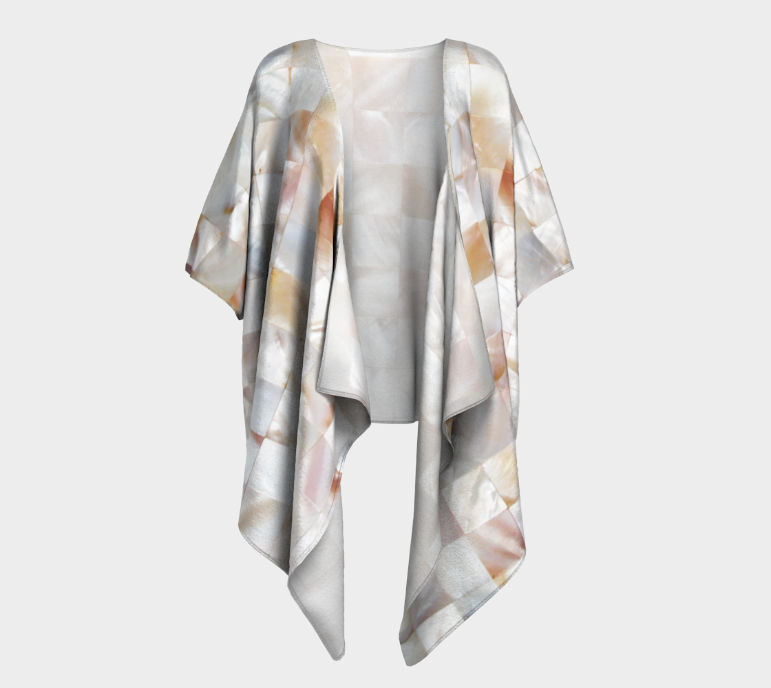 Aperçu 3D de Mother of Pearl, Exotic Tiles Photography, Neutral Minimal Geometrical Graphic Design Draped Kimono