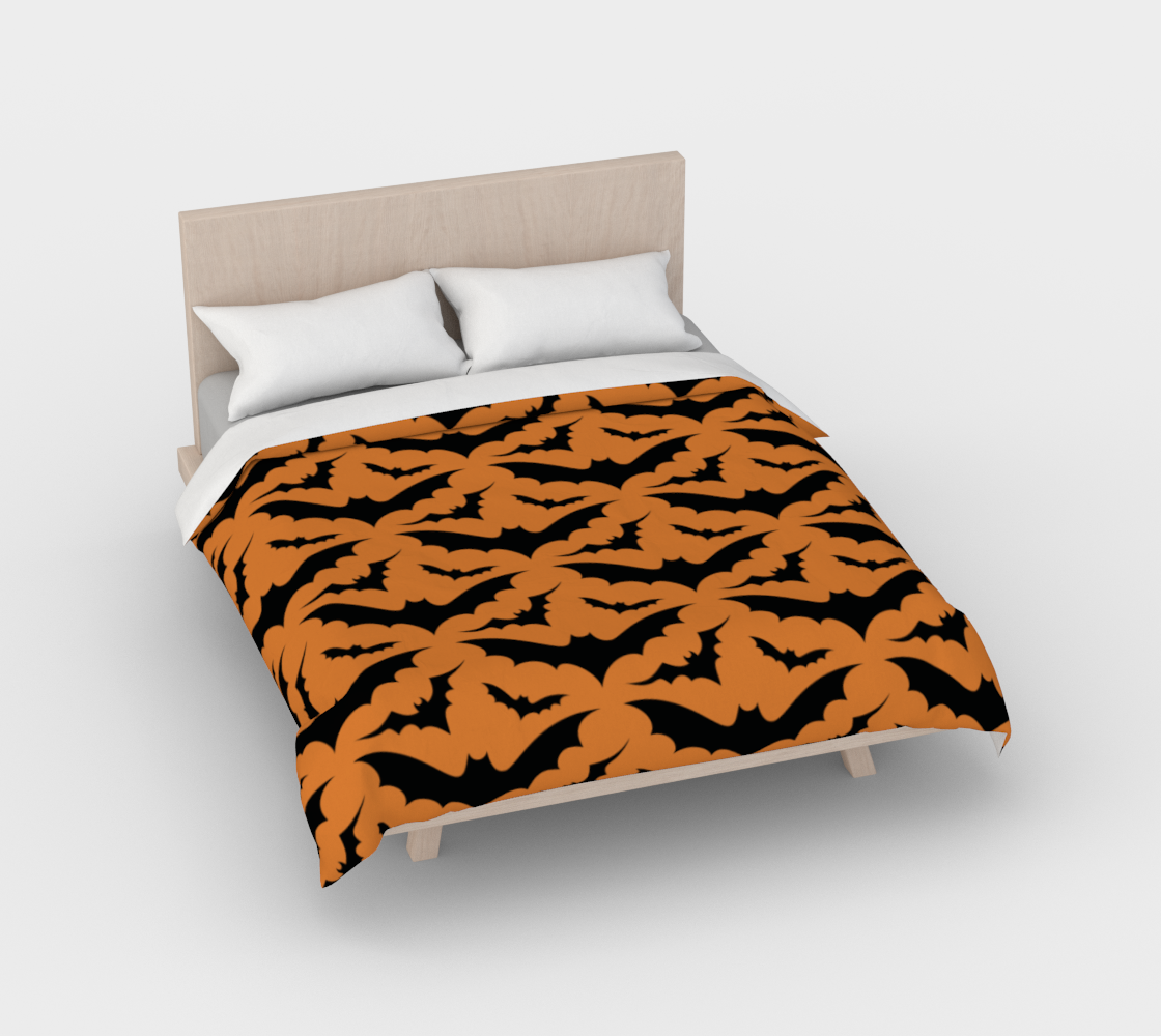 Aperçu de Orange Bats Duvet Cover #2