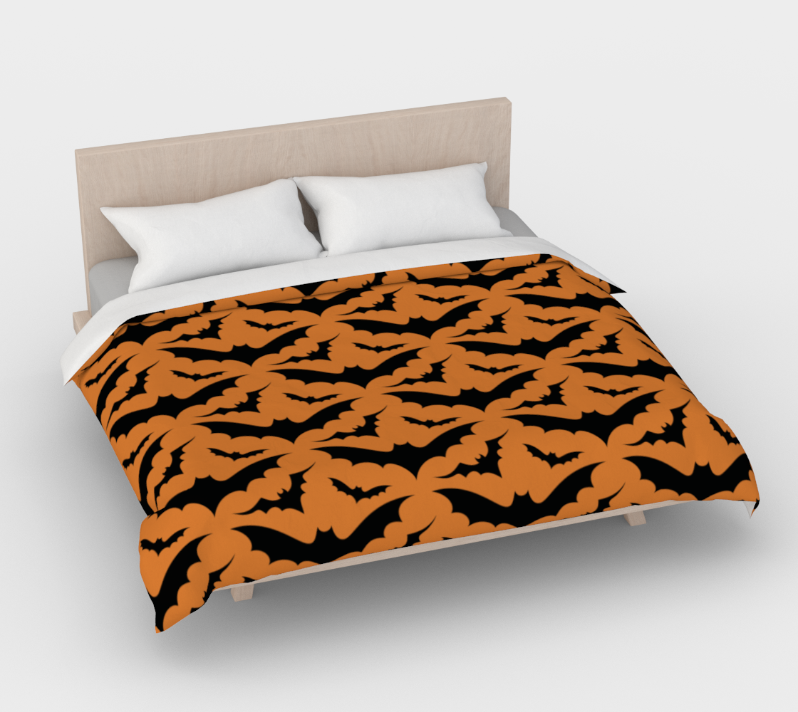 Aperçu de Orange Bats Duvet Cover #4