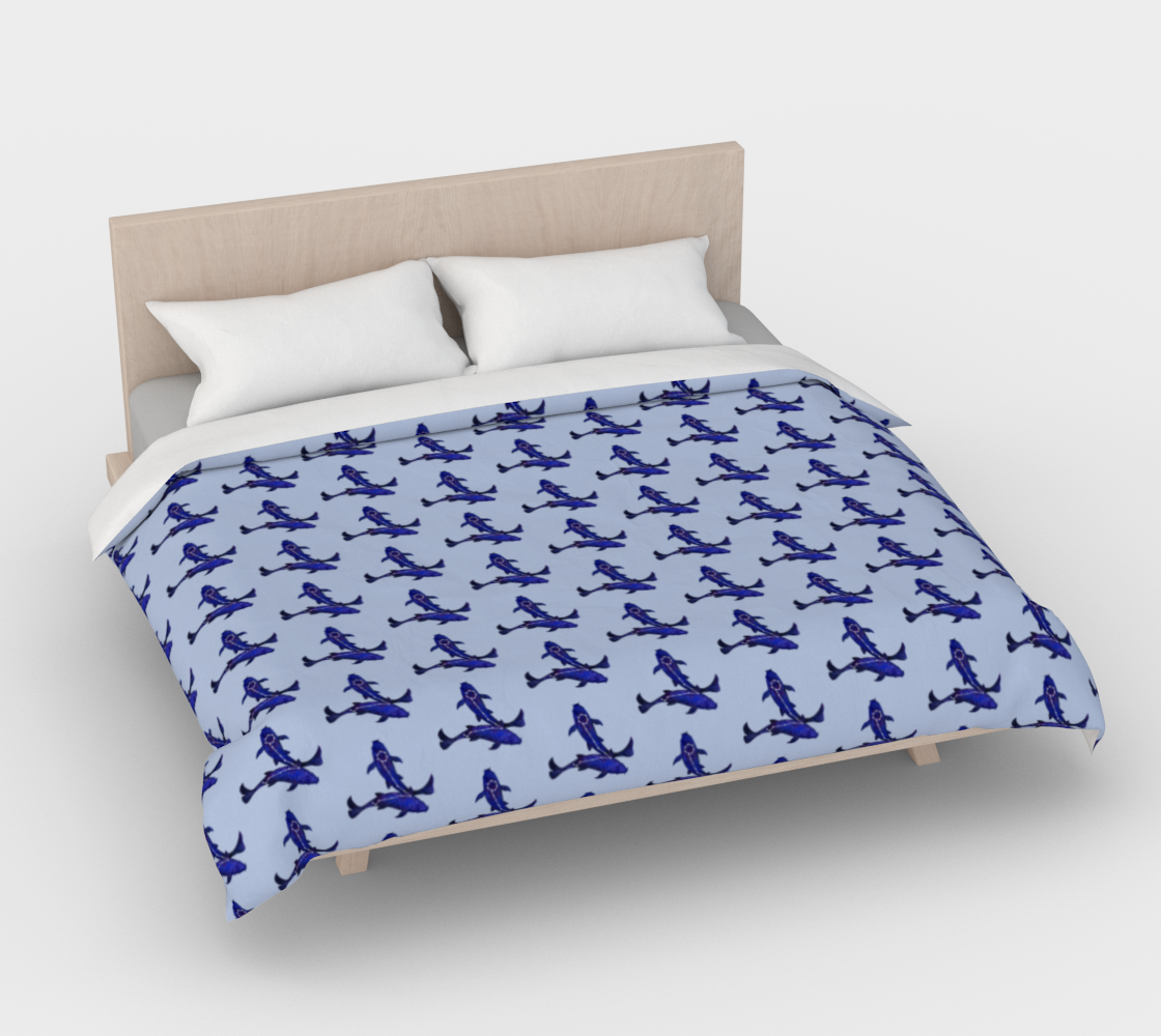 Astrological sign Pisces constellation pattern Duvet Cover 3D preview
