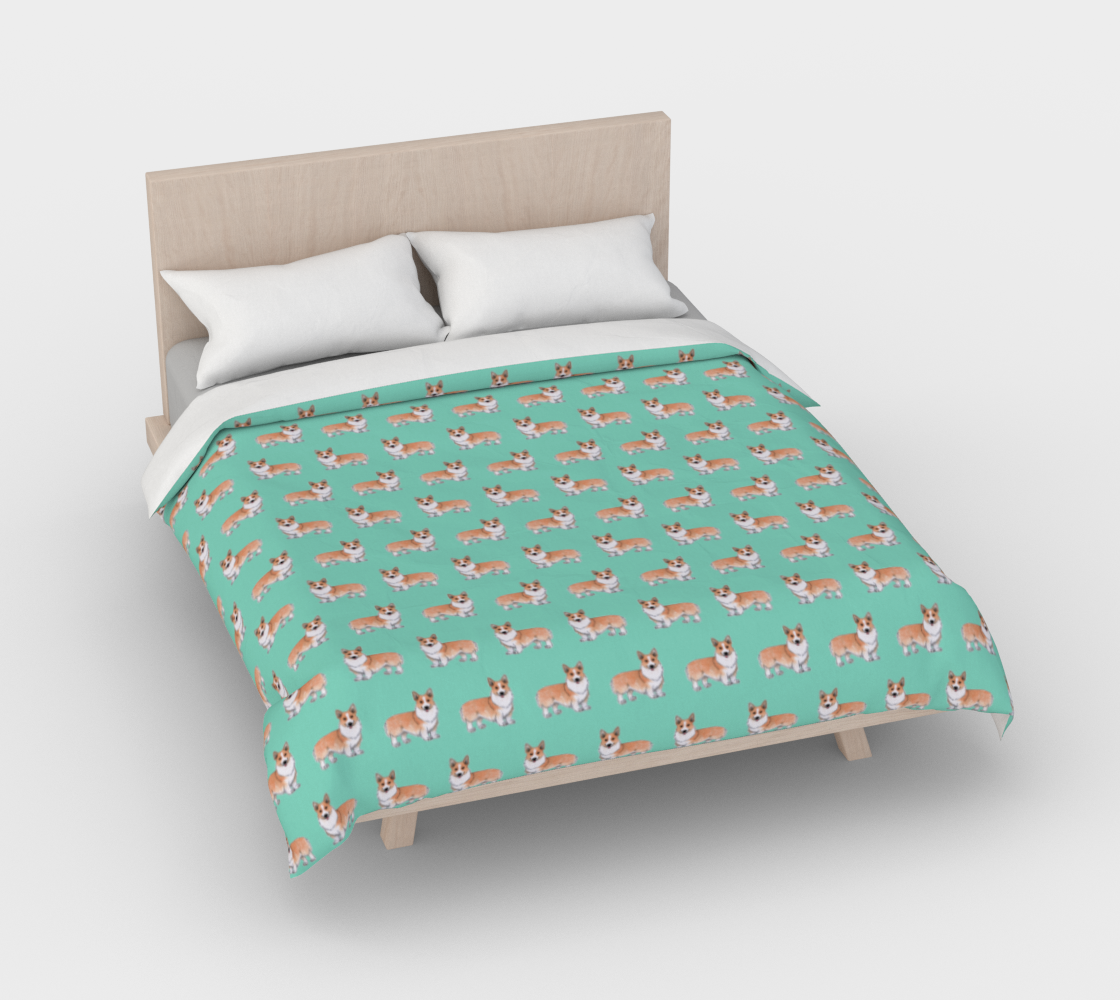 Welsh corgi dogs pattern Duvet Cover preview #3
