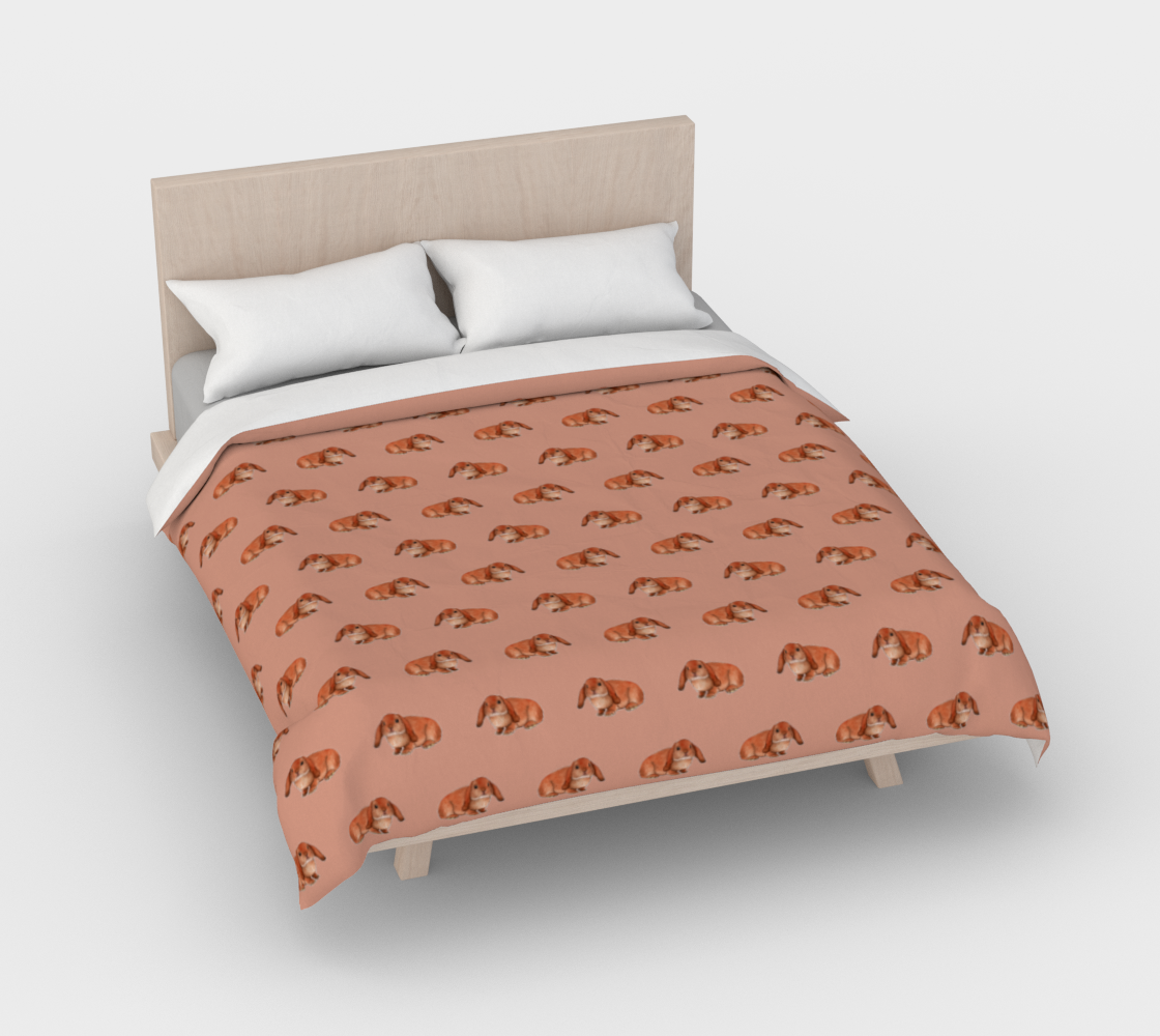Aperçu de Red rabbit ram pattern Duvet Cover #3