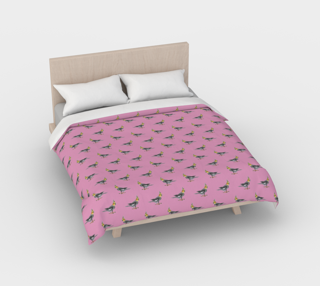 Aperçu 3D de Cockatiel birds pattern Duvet Cover