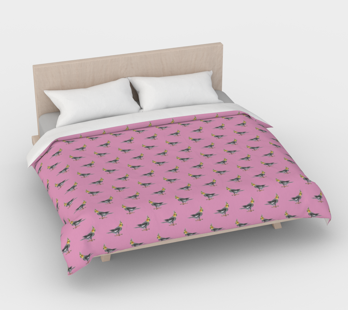 Aperçu de Cockatiel birds pattern Duvet Cover #4