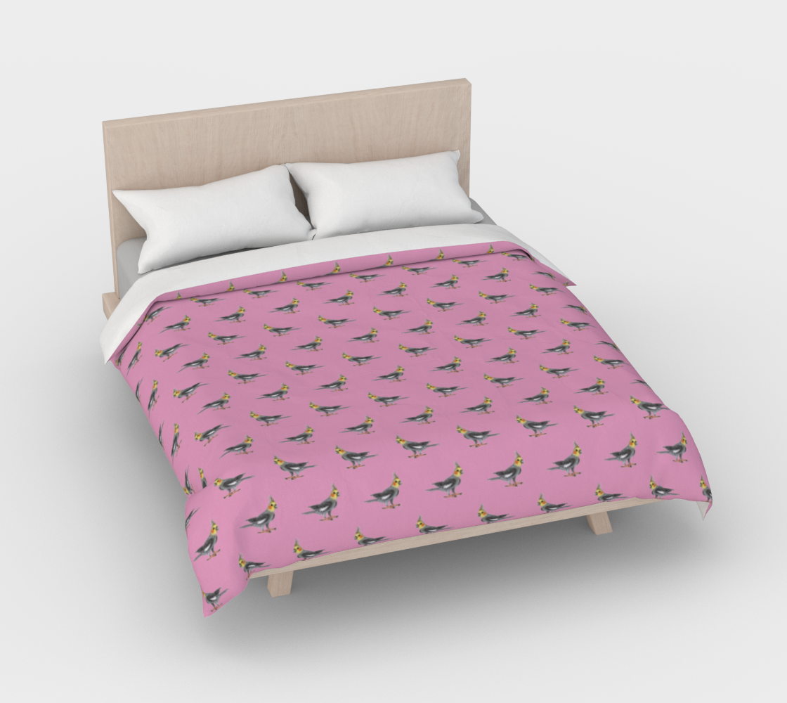 Aperçu de Cockatiel birds pattern Duvet Cover #3