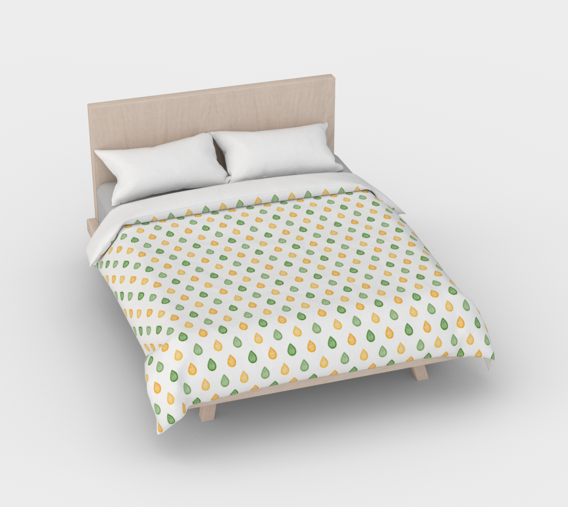 Aperçu de Yellow and green raindrops Duvet Cover #2