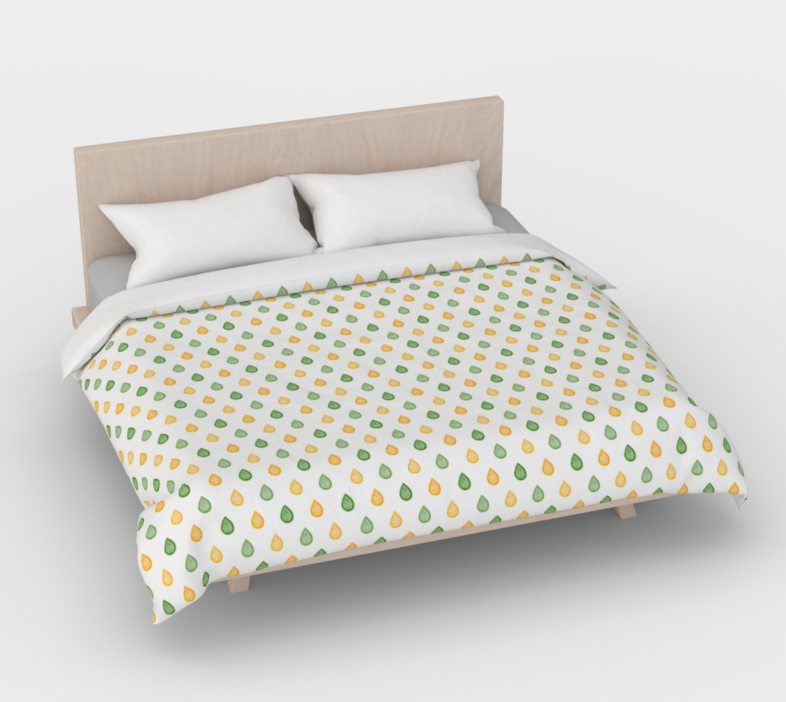 Yellow and green raindrops Duvet Cover Miniature #5