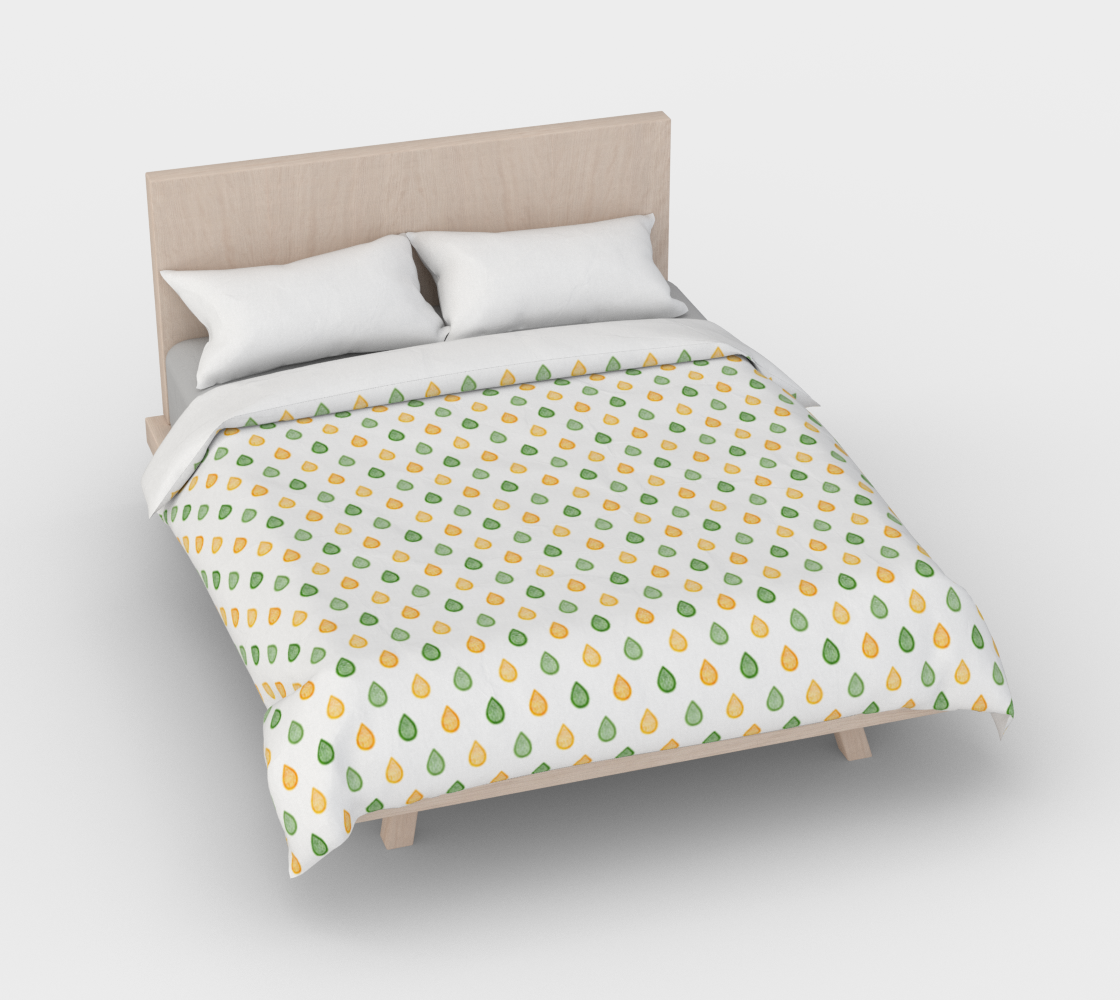 Aperçu de Yellow and green raindrops Duvet Cover #3