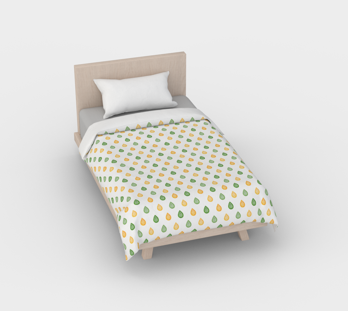 Aperçu de Yellow and green raindrops Duvet Cover #1