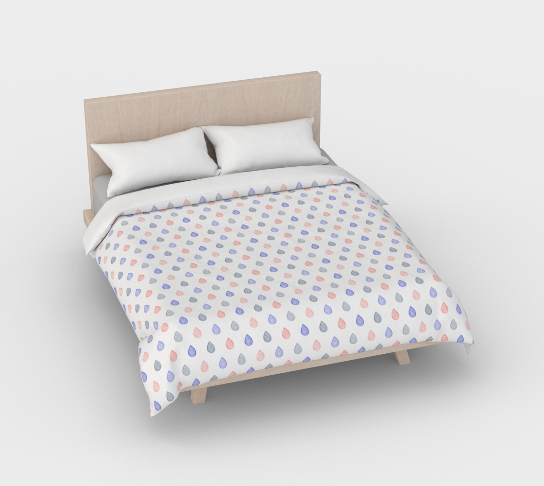 Rose quartz, lilac grey and serenity blue raindrops Duvet Cover preview #2