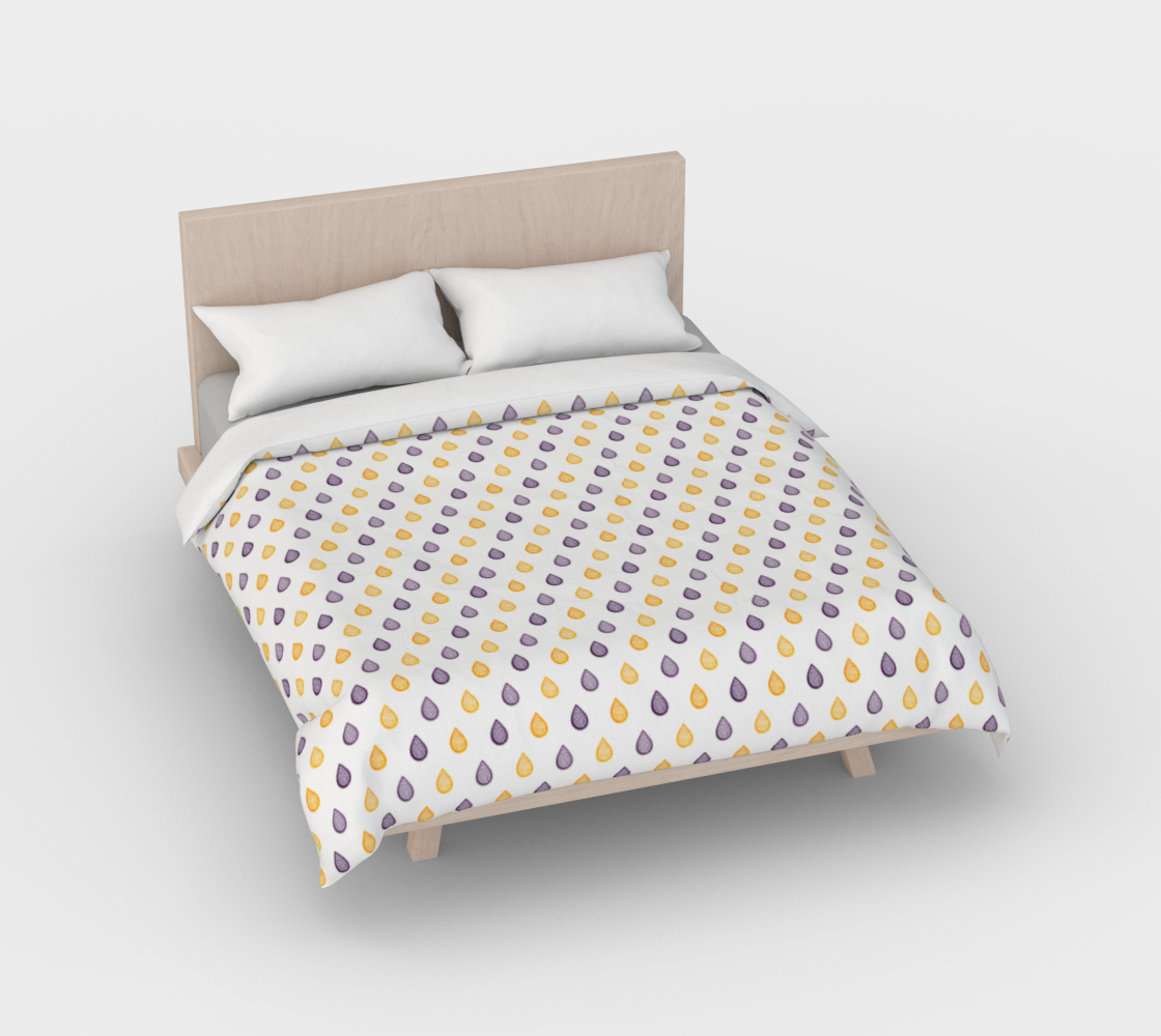 Purple and yellow raindrops Duvet Cover preview #2