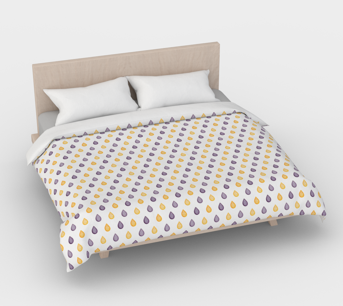 Purple and yellow raindrops Duvet Cover preview #4
