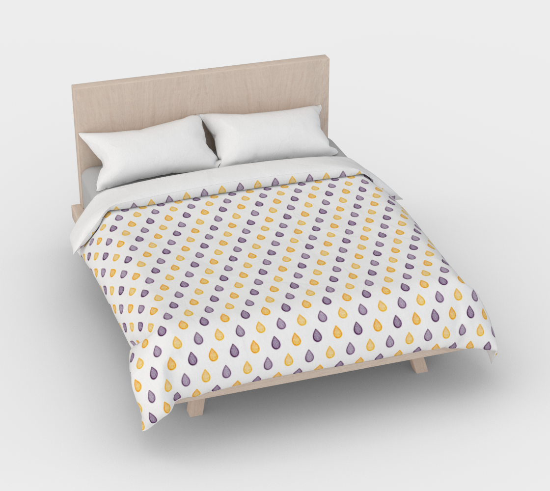 Purple and yellow raindrops Duvet Cover preview #3