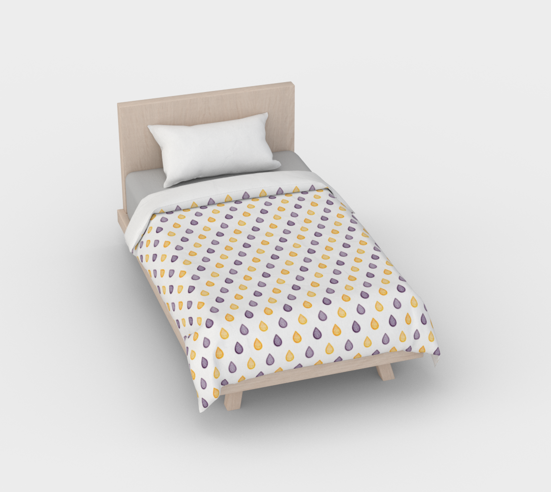Purple and yellow raindrops Duvet Cover aperçu