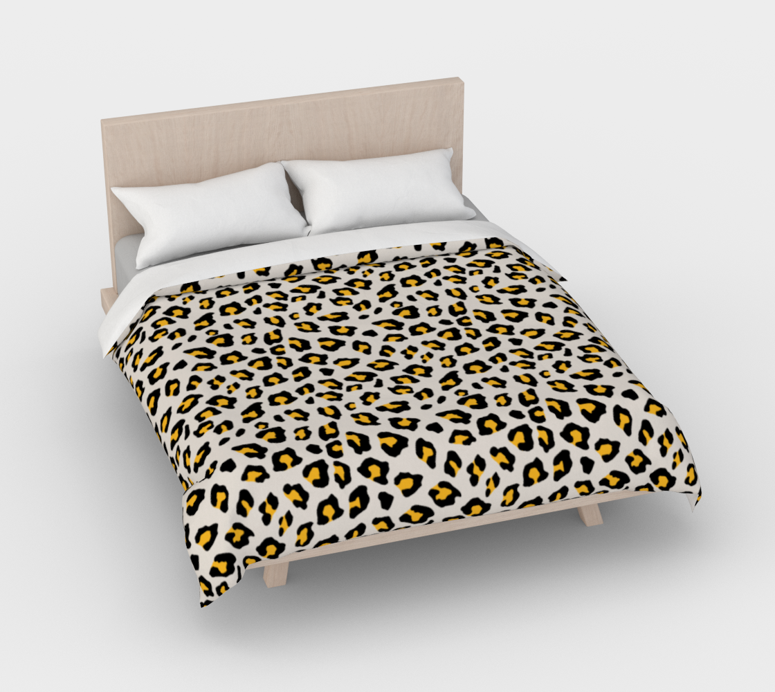 Aperçu 3D de Leopard Print - Mustard Yellow Duvet Cover