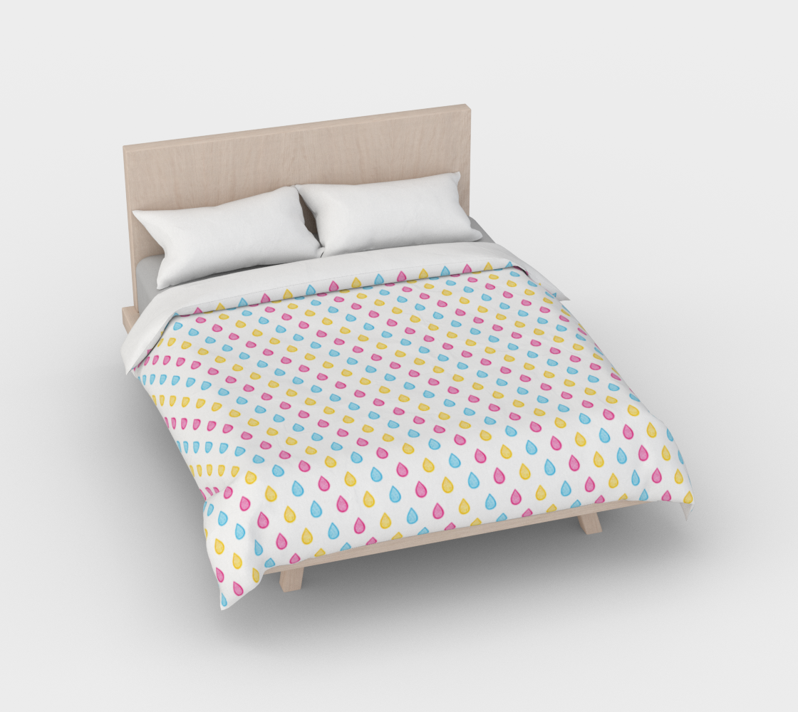 Pink, yellow and blue raindrops Duvet Cover Miniature #3