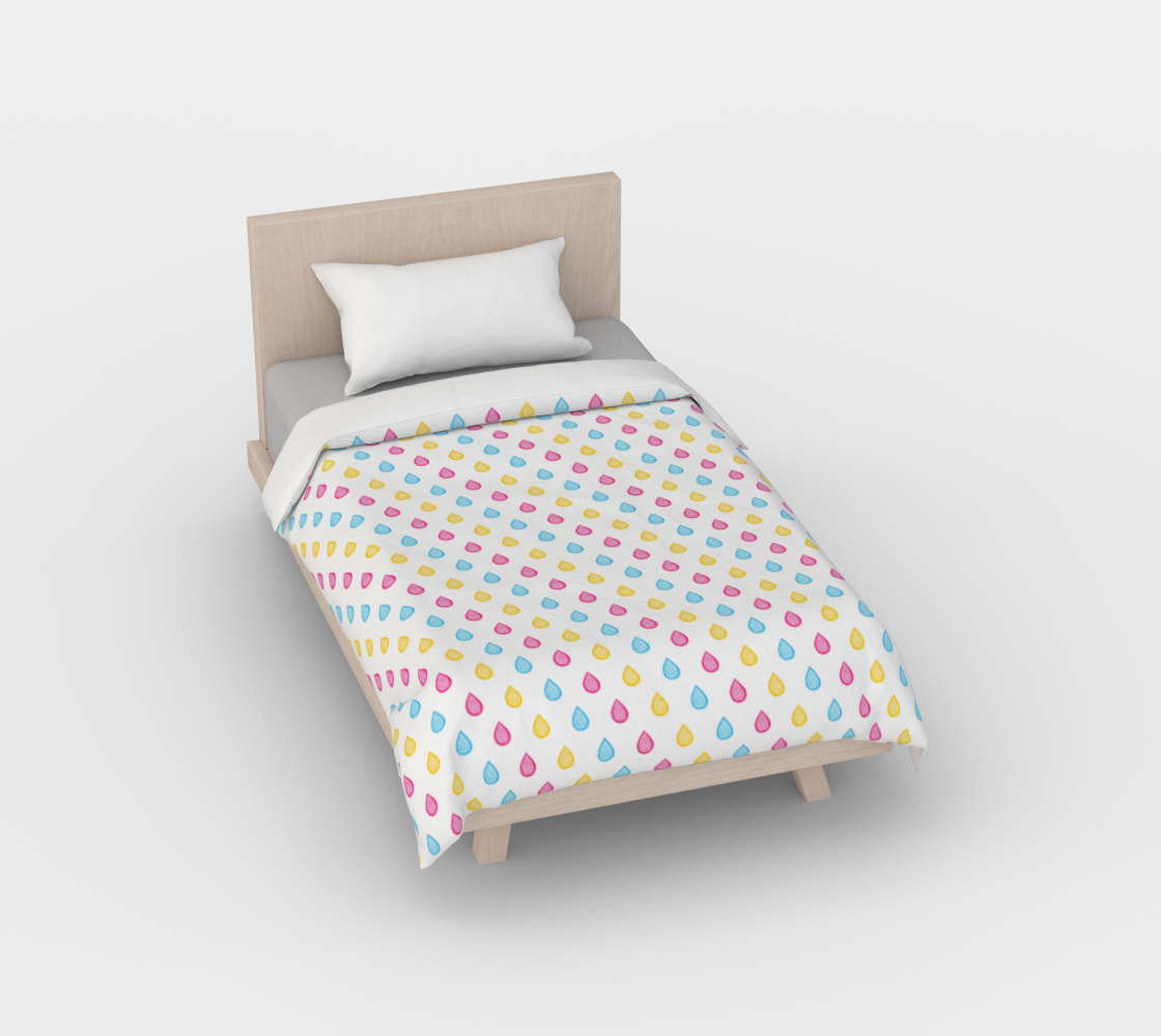 Aperçu de Pink, yellow and blue raindrops Duvet Cover #1