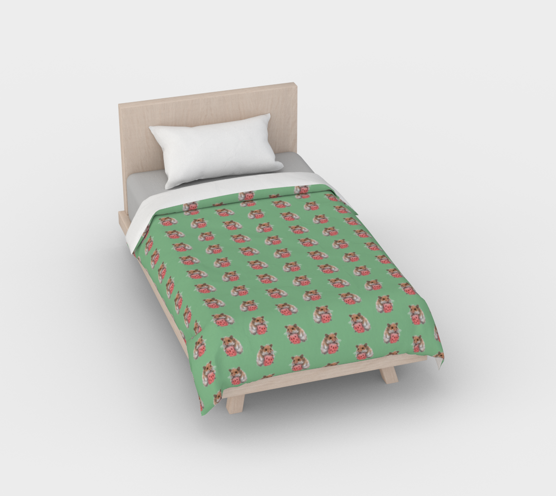 Aperçu de Golden hamster eating a slice of watermelon pattern Duvet Cover #1