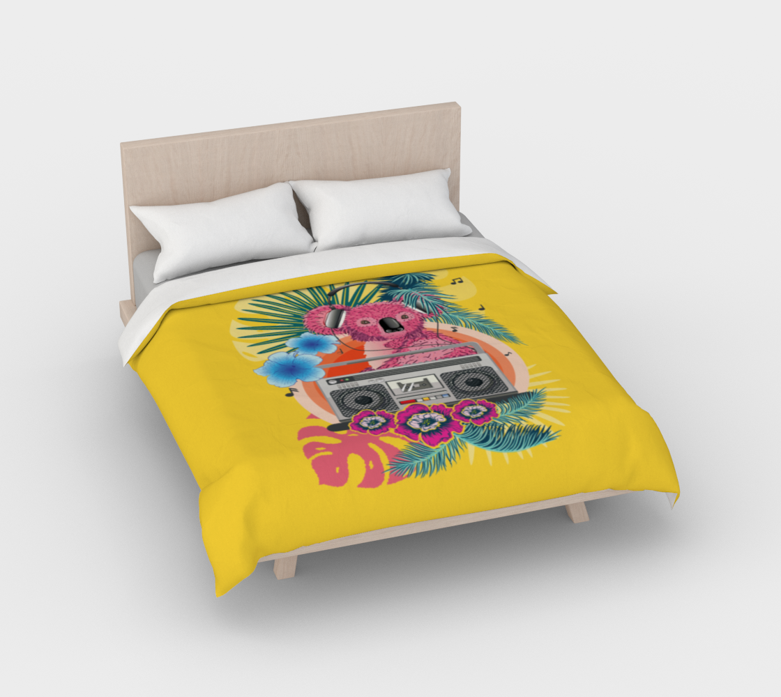 Aperçu de Pink koala with boombox and tropical leaves design #2