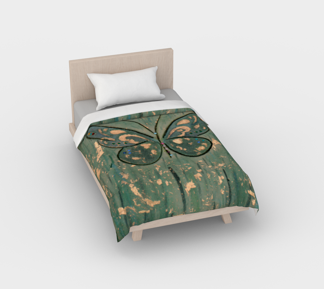 Duvet cover*Butterfly Green Copper*Bed Covering*Linens for King*Queen*Full*Twin preview