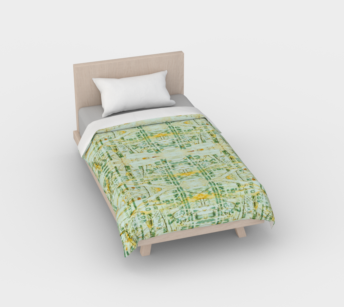 Stamped OSB Pressure Treated Orange Green Tribal White Cotton Duvet Cover Vitalsole preview