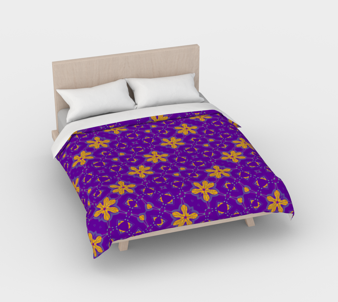 Aperçu de Yellow Flowers on Purple Duvet Cover #2