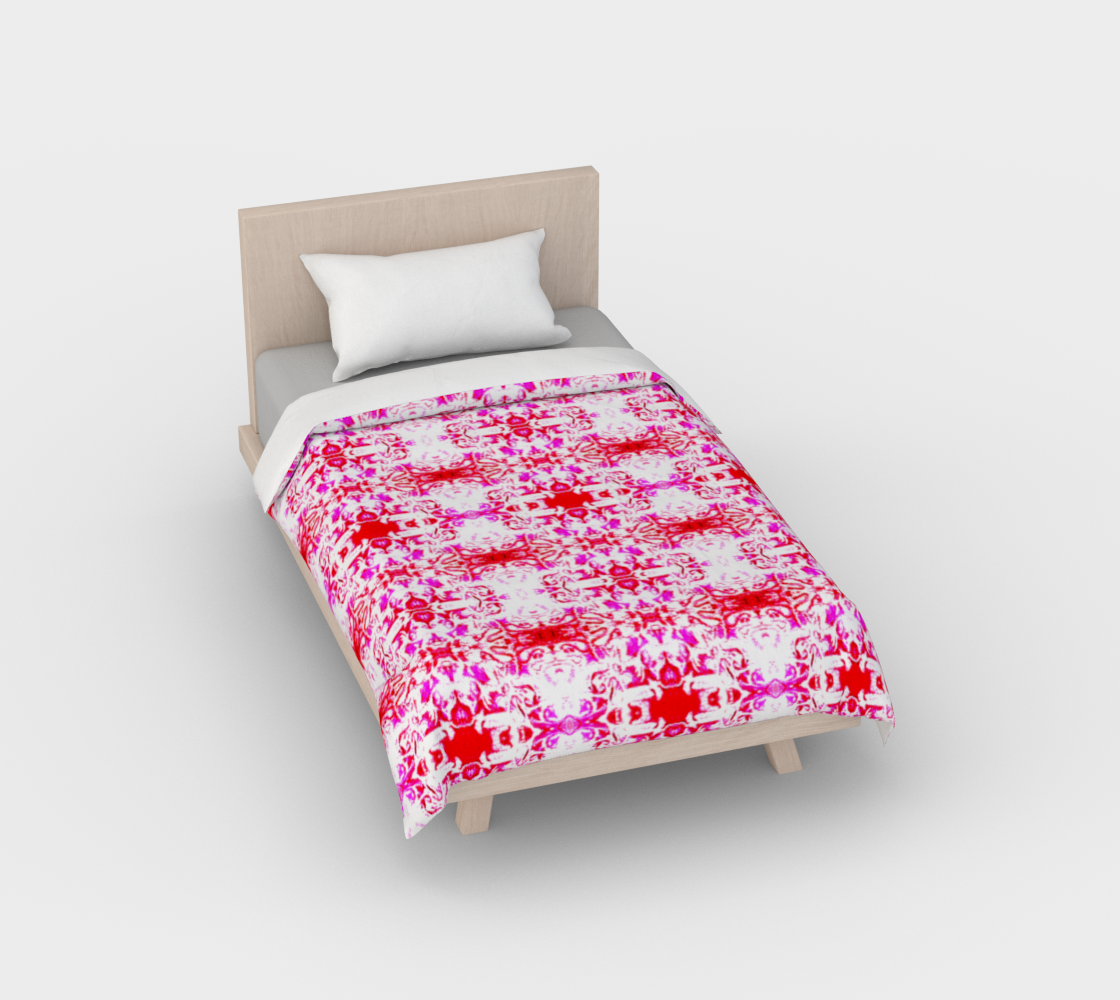 Hawaiian Pink Red Floral Coral Duvet Cover Vitalsole preview
