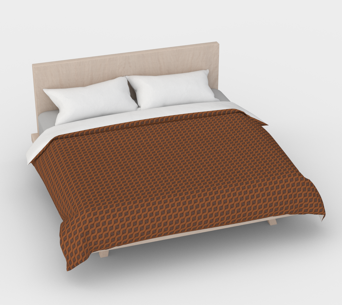 Tan Orange Wavy Line on Brown preview #4