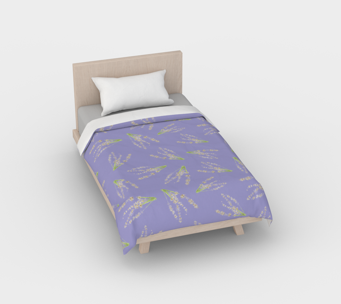 Duvet Cover * Abstract Floral Bedding Linens * Pressed Flowers Comforter Cover * Purple Lavender Watercolor Impressions preview