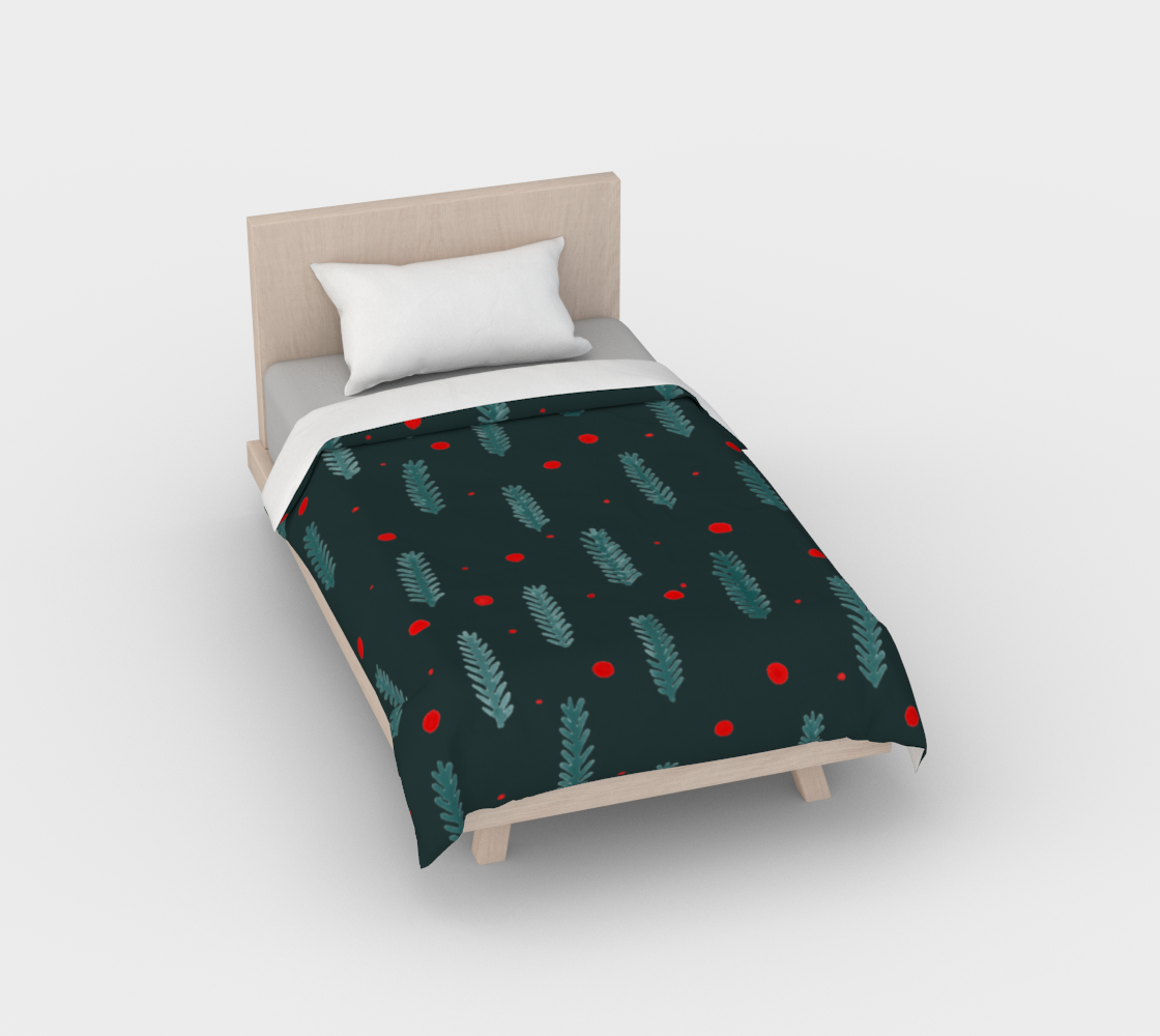 Christmas branches and dots - dark teal aperçu