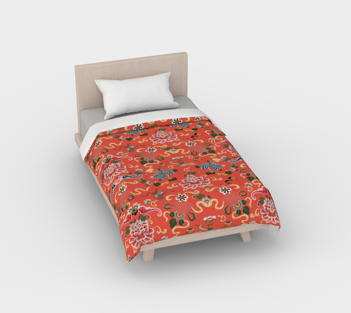 Duvet Cover - "Chinoiserie Joie de Chinois" on RED preview