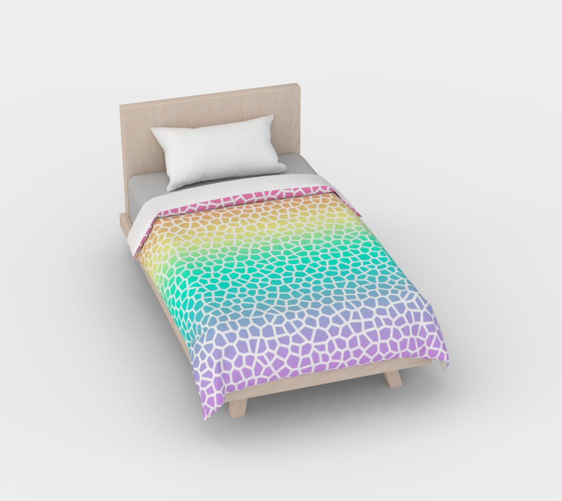 Pastel Rainbow Mosaic Duvet Cover-PRIDE, LGBTQIA preview