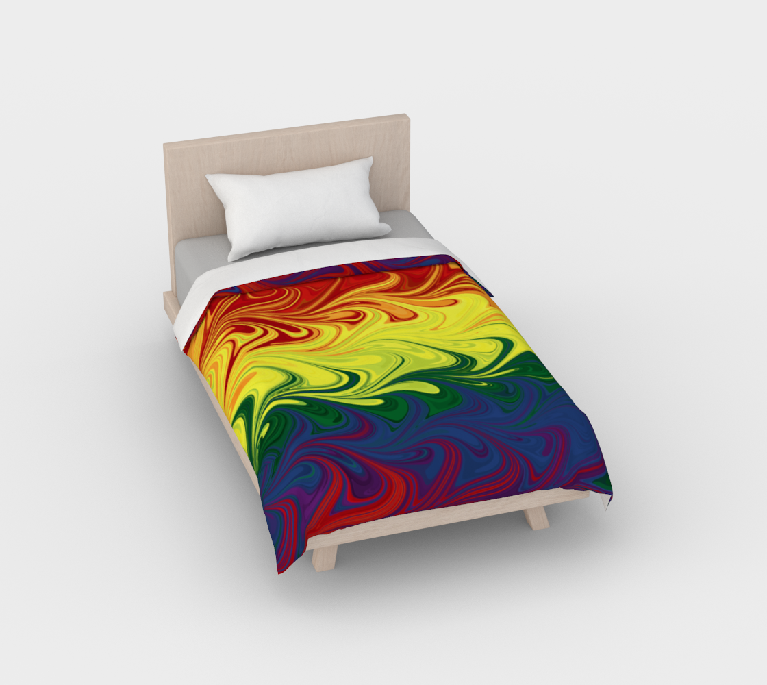 Swirly Psychedelic Gay Pride Flag 3D preview