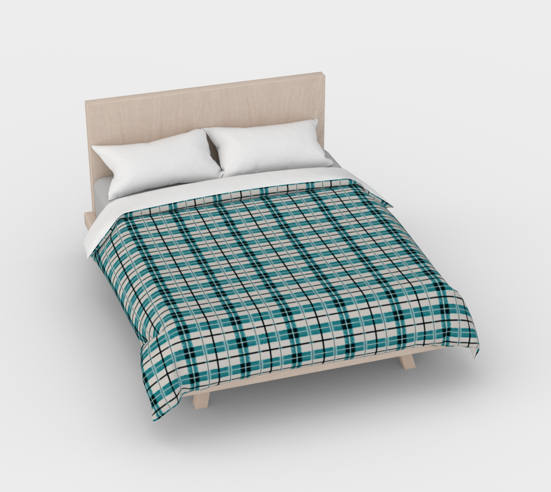 Teal Green Dusty Tan Simple Plaid preview #2
