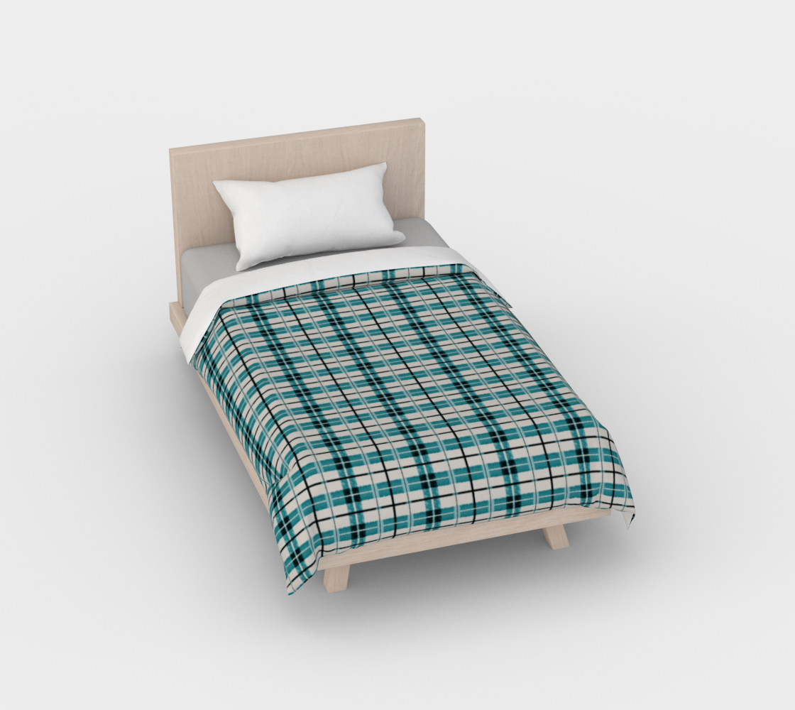 Teal Green Dusty Tan Simple Plaid preview